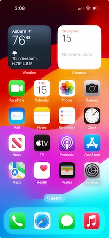 iOS 17 view of application